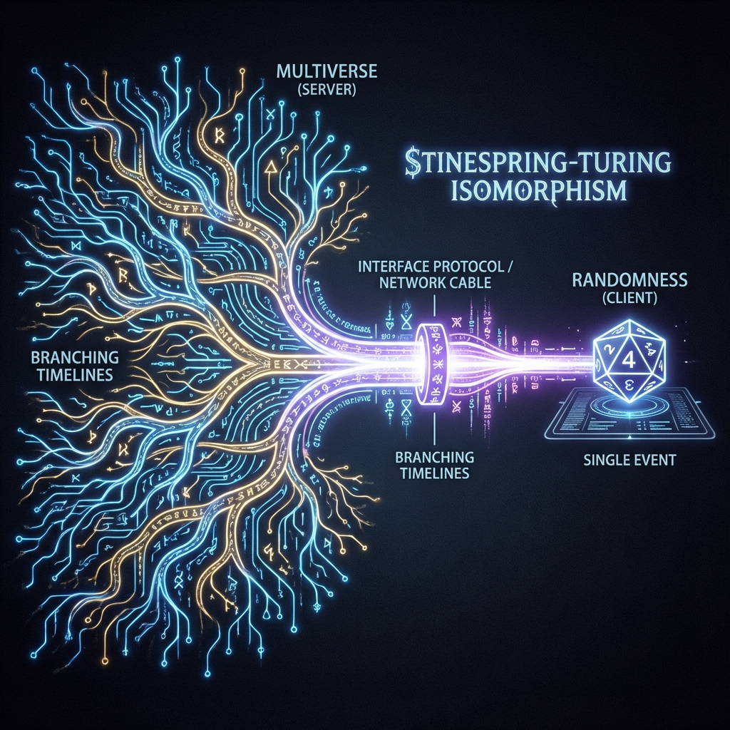 Stinespring Isomorphism: From Multiverse to Random Numbers