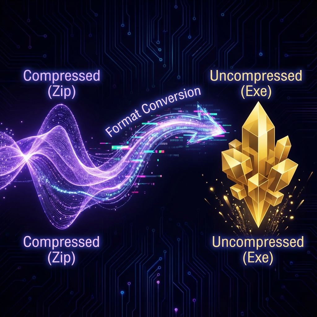 Wave-Particle Duality: Data Compression and Decompression